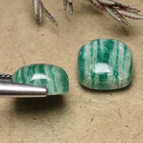 Pedras preciosas de amazonita azul-verde natural de 9,65 ct, almofada cortada, opaco