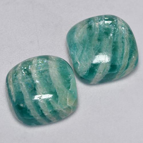 Pedras preciosas de Amazonita Verde médio natural de 8.72 ct, Almofada cortada, Opaco