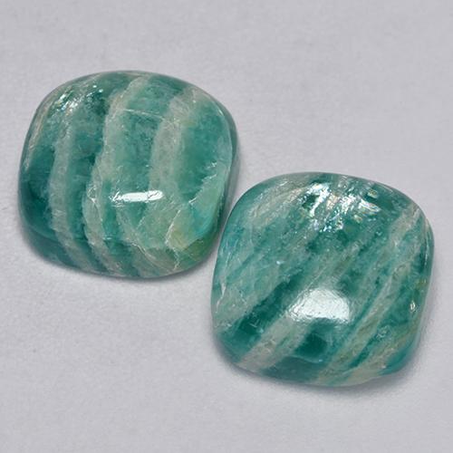 Pedras preciosas de Amazonita Verde médio natural de 8.72 ct, Almofada cortada, Opaco