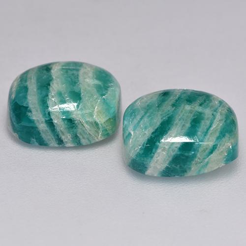 Pedras preciosas de Amazonita Verde médio natural de 8.72 ct, Almofada cortada, Opaco