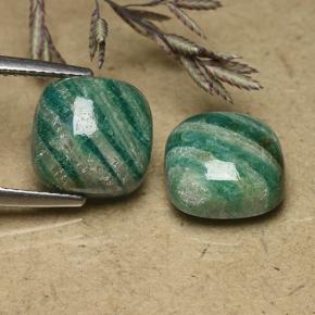 Pedras preciosas de Amazonita Verde Frio natural de 9.30 ct, Almofada cortada, Opaco