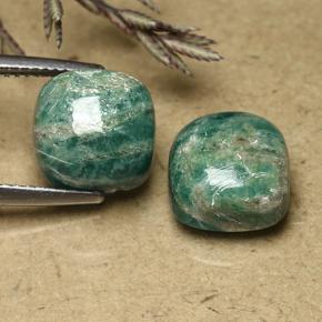 Pedras preciosas de amazonita verde natural de 11,59 ct, almofada cortada, opaco