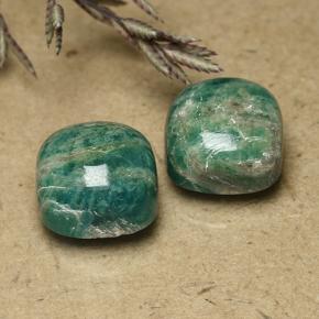 Pedras preciosas de amazonita verde natural de 11,59 ct, almofada cortada, opaco