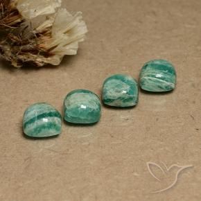 Pedras preciosas de Amazonita Verde médio natural de 7.58 ct, Almofada, Opaco