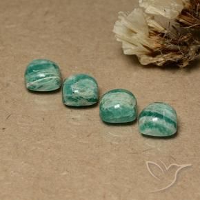 Pedras preciosas de Amazonita Verde médio natural de 7.58 ct, Almofada, Opaco