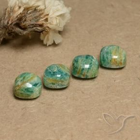 Pedras preciosas de Amazonita Verde Pinho Frio natural de 8.36 ct, Almofada, Opaco