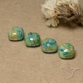 Pedras preciosas de Amazonita Verde Pinho Frio natural de 8.36 ct, Almofada, Opaco