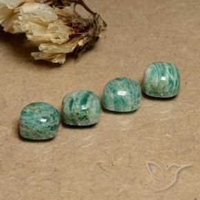Pedras preciosas de Amazonita Verde médio natural de 8.81 ct, Almofada, Opaco