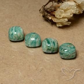 Pedras preciosas de Amazonita Verde médio natural de 8.81 ct, Almofada, Opaco