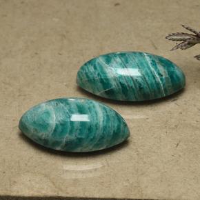 Pedras preciosas de Amazonita Azul verde natural de 19.21 ct, Marquesa, Opaco