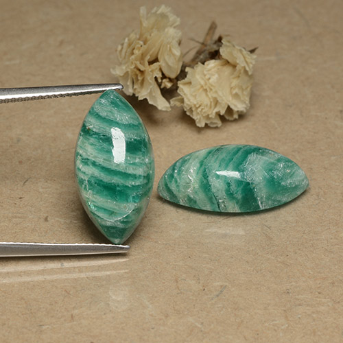 Pedras preciosas de Amazonita verde pinho natural de 18.28 ct, Marquesa, Opaco