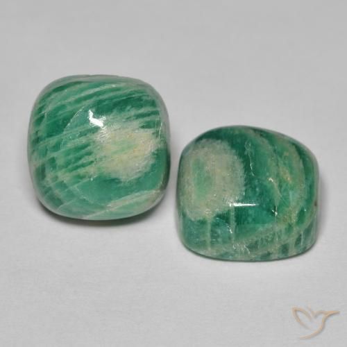 Pedras preciosas de Amazonita Verde médio natural de 10.90 ct, Almofada, Opaco