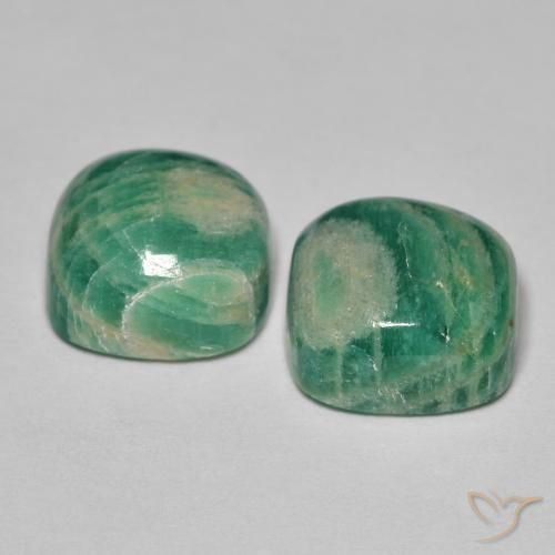 Pedras preciosas de Amazonita Verde médio natural de 10.90 ct, Almofada, Opaco