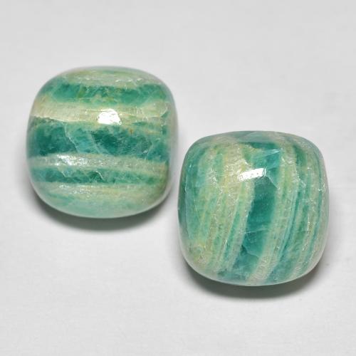 Pedras preciosas de amazonita verde médio natural de 11,85 ct, almofada cortada, opaco