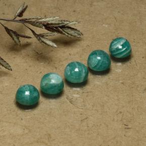 Pedras preciosas de amazonita azul-verde natural de 2,88 ct, corte redondo, opaco