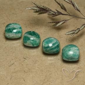 Pedras preciosas de Amazonita Verde Frio natural de 7.14 ct, Almofada, Opaco