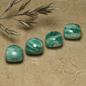 Pedras preciosas de Amazonita Verde Frio natural de 7.14 ct, Almofada, Opaco
