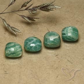 Pedras preciosas de Amazonita Verde Pinho Frio natural de 6.36 ct, Almofada, Opaco