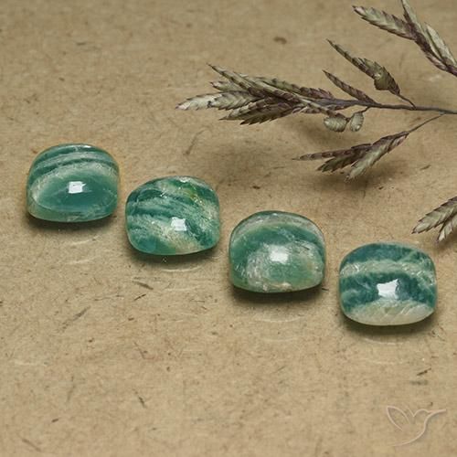 Pedras preciosas de Amazonita Verde Frio natural de 5.92 ct, Almofada, Opaco