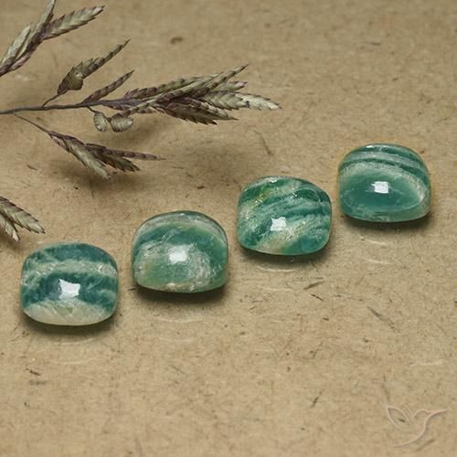 Pedras preciosas de Amazonita Verde Frio natural de 5.92 ct, Almofada, Opaco