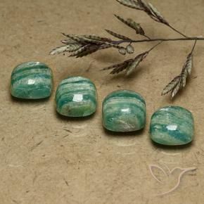 Pedras preciosas de Amazonita Verde Frio natural de 7.34 ct, Almofada, Opaco