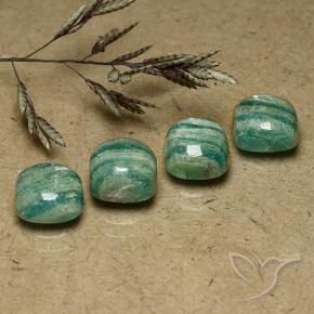Pedras preciosas de Amazonita Verde Frio natural de 7.34 ct, Almofada, Opaco