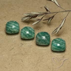 Pedras preciosas de Amazonita verde pinho natural de 7.37 ct, Almofada, Opaco