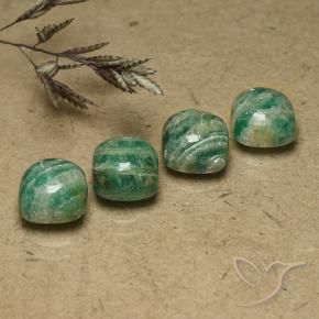 Pedras preciosas de Amazonita Verde médio-escuro natural de 8.10 ct, Almofada, Opaco