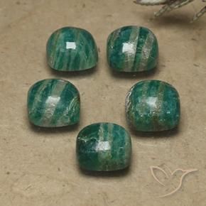 Pedras preciosas de Amazonita verde pinho natural de 9.24 ct, Almofada, Opaco