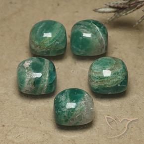 Pedras preciosas de Amazonita Verde Frio natural de 10.90 ct, Almofada, Opaco