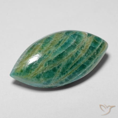 Amazonita Verde médio Natural 7.12ct, Marquesa, Opaco