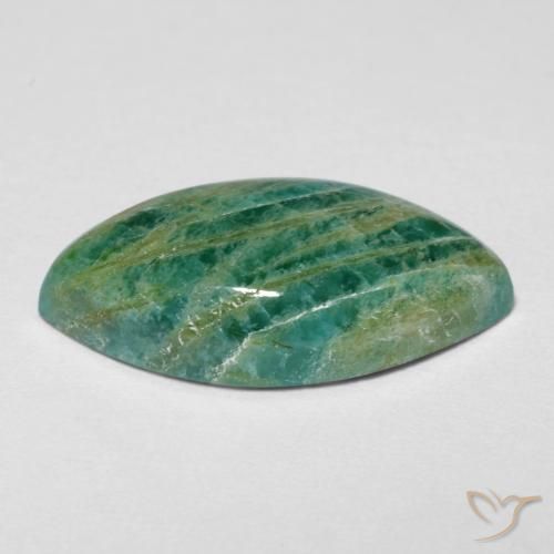 Amazonita Verde médio Natural 7.12ct, Marquesa, Opaco