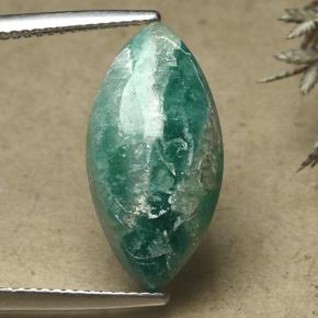 Amazonita verde natural 7,59ct, marquise, opaco