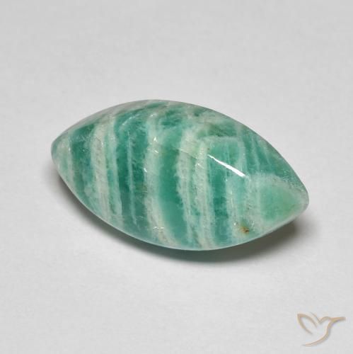 Amazonita Verde Frio Natural 6.39ct, Marquesa, Opaco