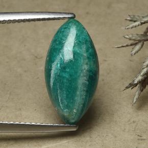 Amazonita verde profundo natural 5,62ct, marquise, opaco