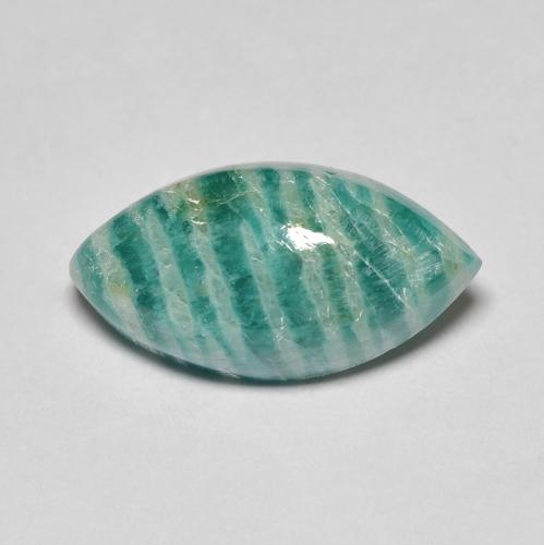 Amazonita verde natural 6,92ct, marquise, opaco