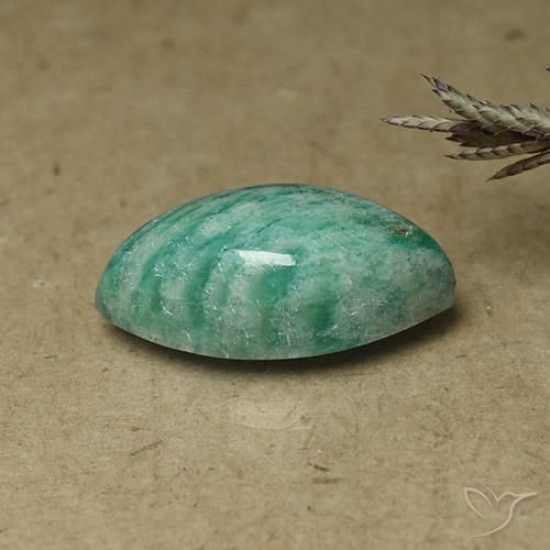 Amazonita verde pinho Natural 7.65ct, Marquesa, Opaco