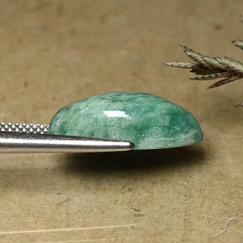 Amazonita verde pinho Natural 7.65ct, Marquesa, Opaco
