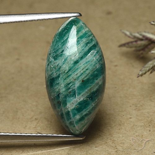 Amazonita Verde Frio Natural 6.68ct, Marquesa, Opaco