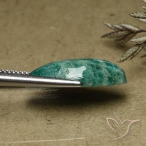 Amazonita Verde Frio Natural 6.68ct, Marquesa, Opaco