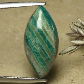 Amazonita Azul verde Natural 6.13ct, Marquesa, Opaco