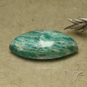 Amazonita verde pinho Natural 6.84ct, Marquesa, Opaco