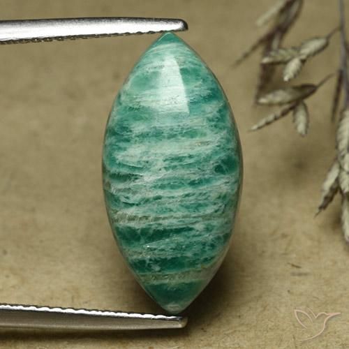 7.60ct Natural Verde Frio Amazonita, Marquesa, Opaco