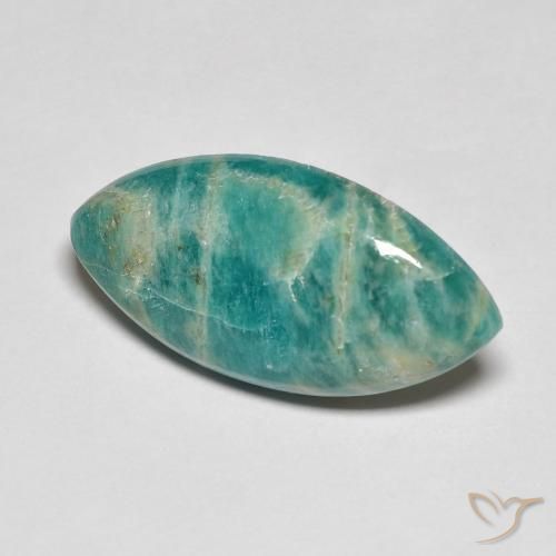 Amazonita verde pinho Natural 5.60ct, Marquesa, Opaco