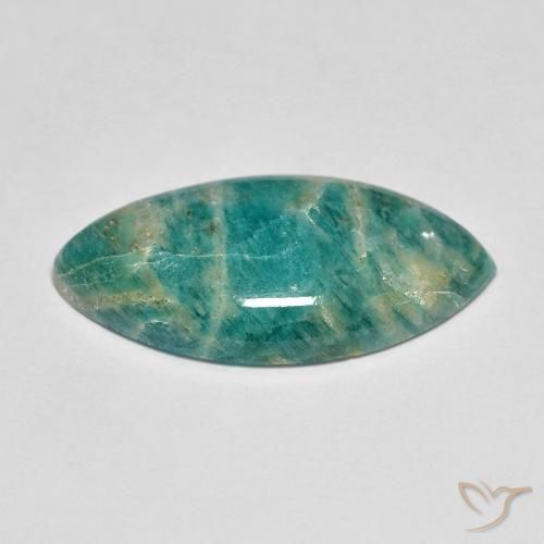 Amazonita verde pinho Natural 5.60ct, Marquesa, Opaco