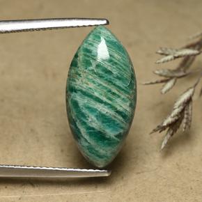 Amazonita Verde médio Natural 7.16ct, Marquesa, Opaco