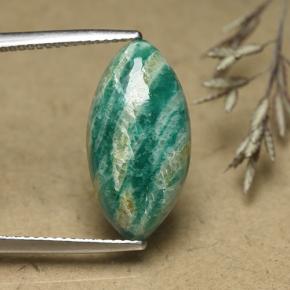 Amazonita verde natural 5,95ct, marquise, opaco
