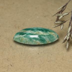 Amazonita verde natural 5,95ct, marquise, opaco