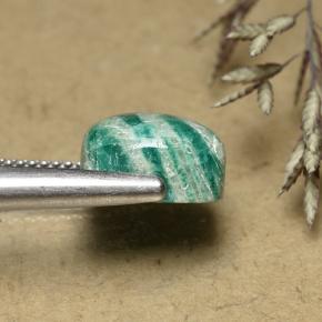 Amazonita Verde Frio Natural 5,96ct, Almofada cortada, Opaco