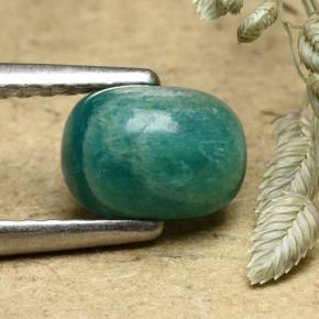 Amazonita verde natural 0,87ct, almofada cortada, opaco